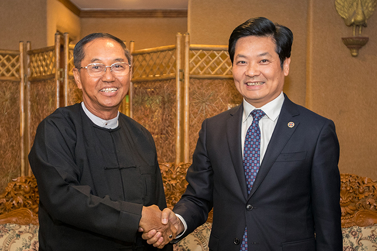 Myint Swe, Vice President of Myanmar, Received Gu Shaoming, Chairman of the Board of Bauing Group and his Delegation